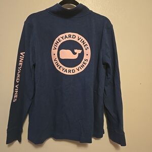 Vineyard Vines Womens Quarter Snap Pullover Sweatshirt Blue Pink XL